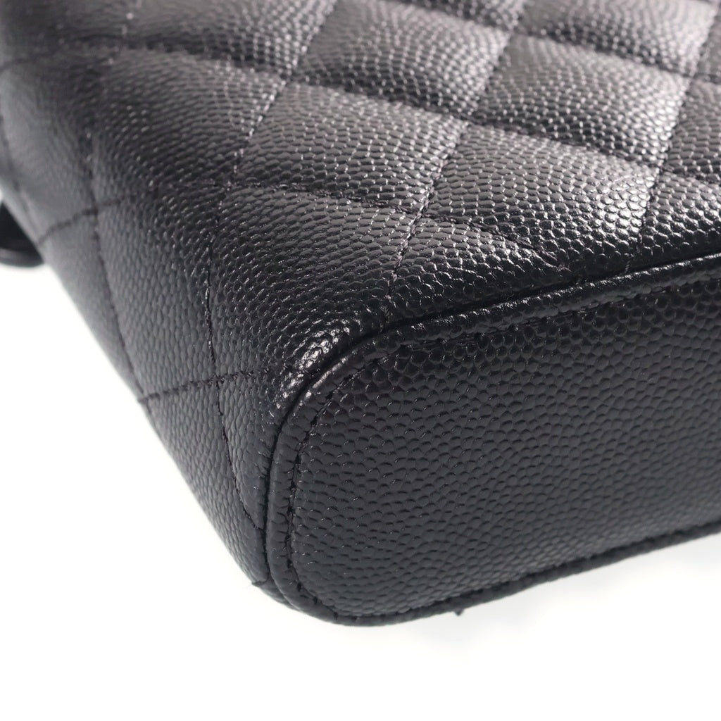 CHANEL(シャネル) マトラッセ ミニバニティ チェーン ショルダーバッグ キャビアスキン ブラック AP1466 レディース