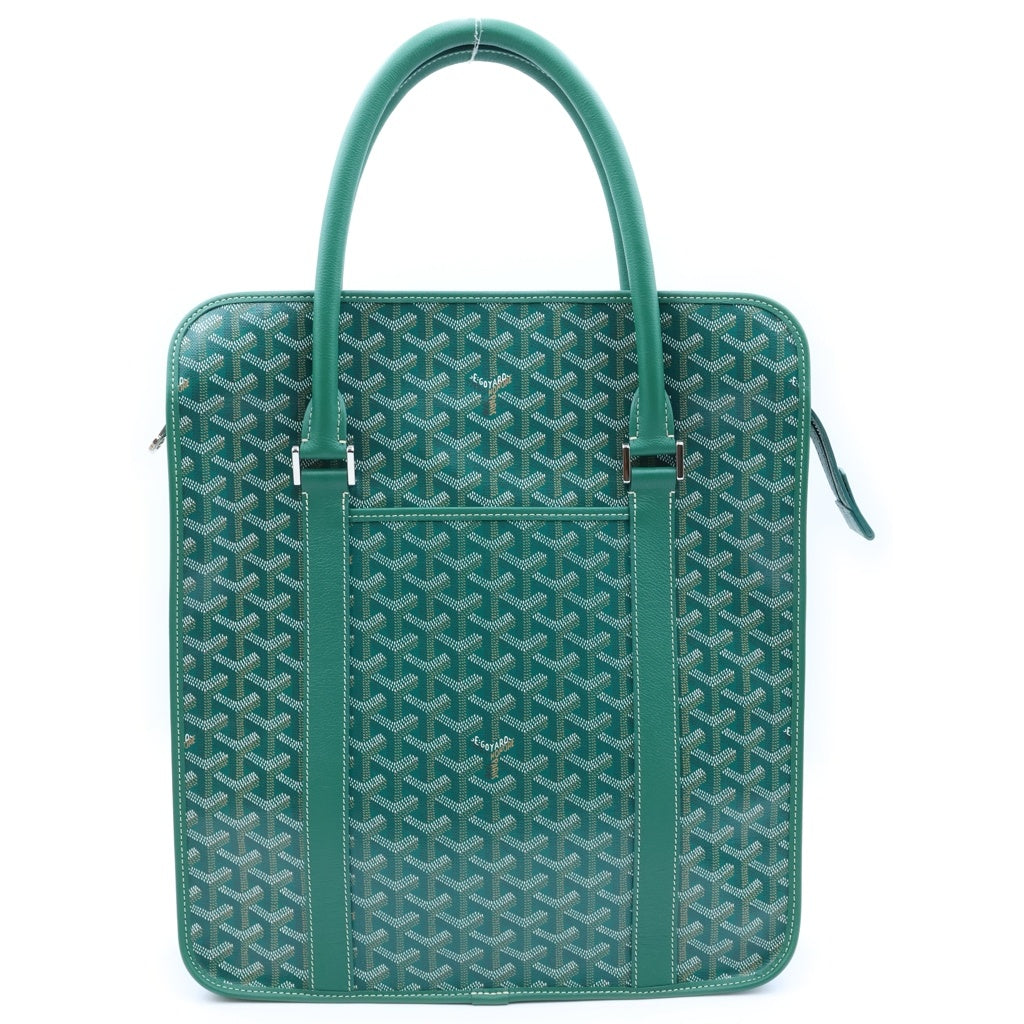 GOYARD(ゴヤール) ブルゴーニュ ハンドバッグ グリーン PVC×レザー レディース