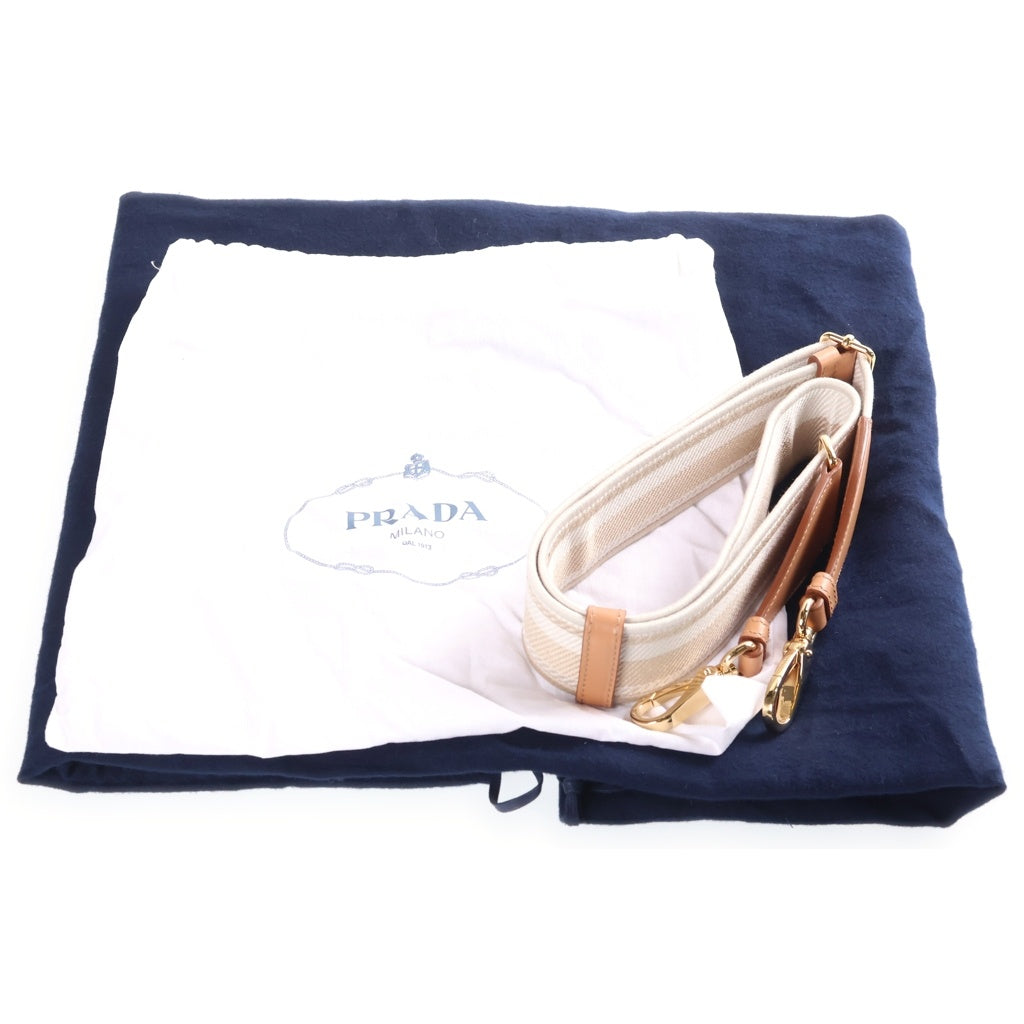 PRADA(プラダ) リカーモ ジャルディニエール 2wayバッグ キャンバス 白 1BG464 レディース