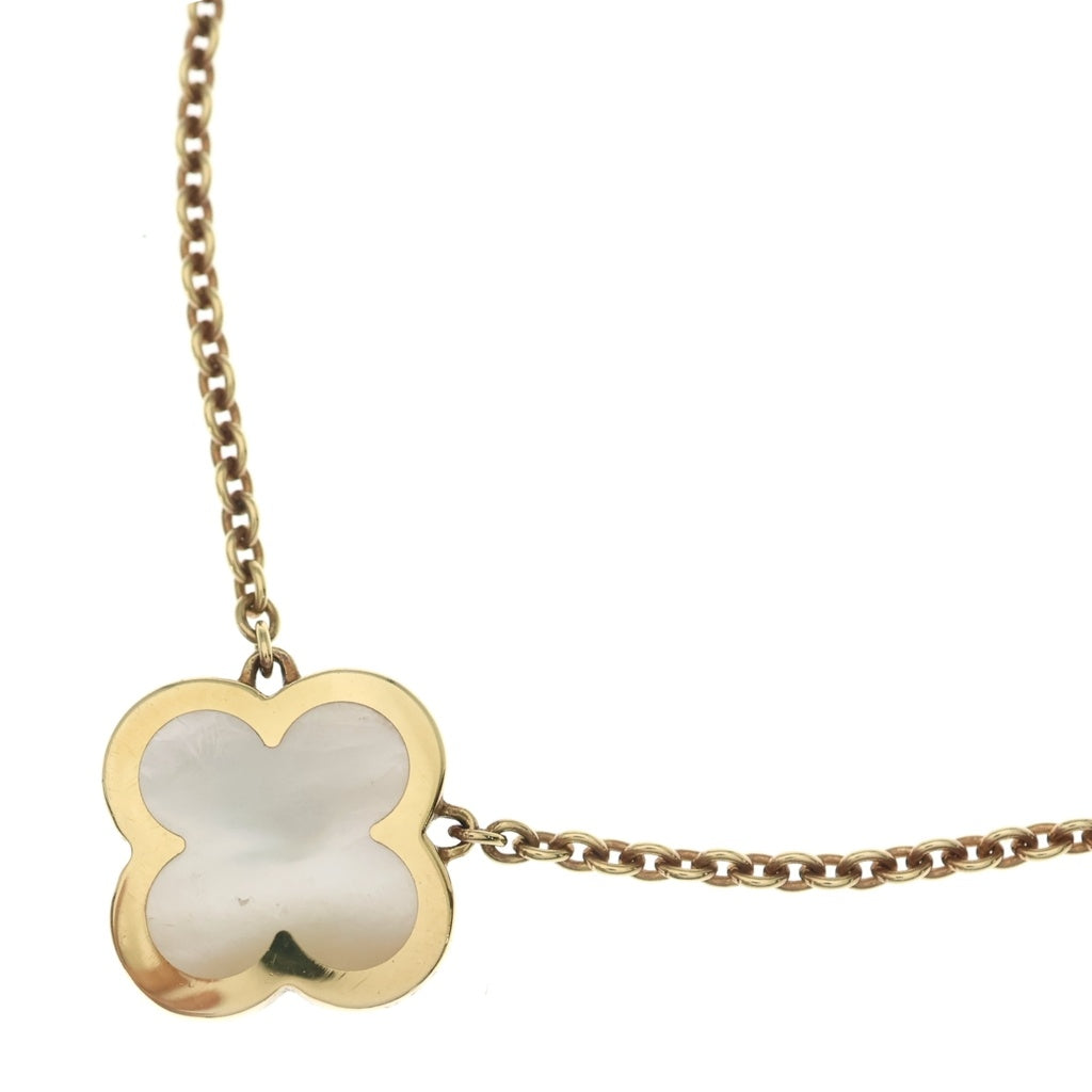 Van Cleef & Arpels(ヴァンクリーフアンドアーペル) ピュアアルハンブラ ネックレス Au750YG×ホワイトシェル 8.4g VCARA39700 レディース