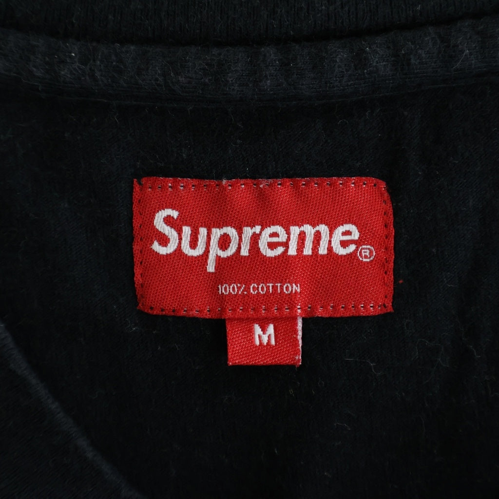 SUPREME(シュプリーム) 18SS Stripe Tee ロゴ刺繍 ストライプ 半袖Tシャツ カットソー コットン ブラック