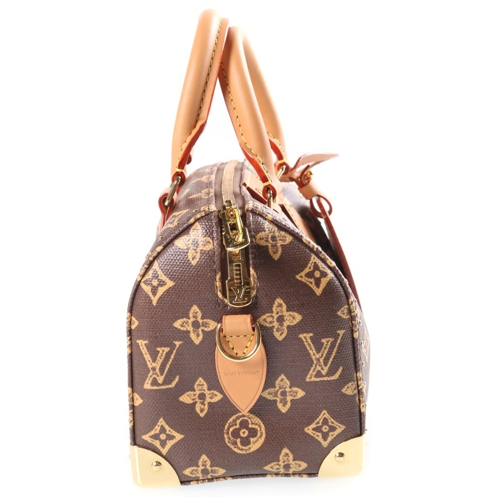 LOUIS VUITTON(ルイヴィトン) モノグラム・オリジン スピーディ・トランク 20 2way ショルダーバッグ ハンドバッグ ブラウン PVCコーティングキャンバス レザー M28102 レディース