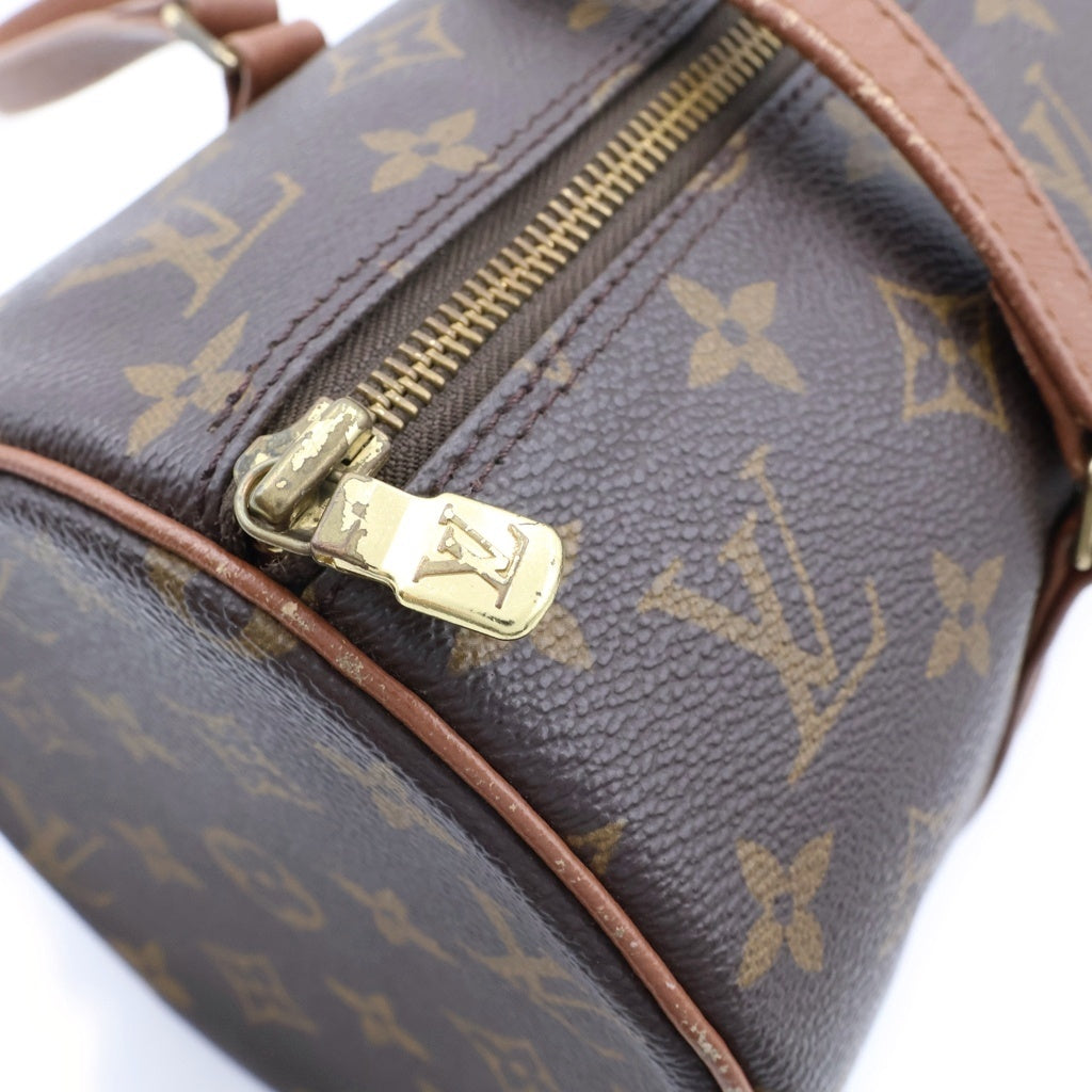 LOUIS VUITTON(ルイヴィトン) モノグラム パピヨンGM ハンドバッグ ブラウン レザー×PVC M51365 ゴールド金具 レディース