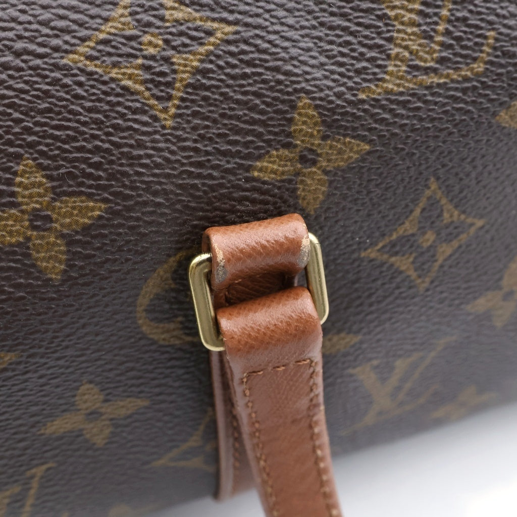 LOUIS VUITTON(ルイヴィトン) モノグラム パピヨンGM ハンドバッグ ブラウン レザー×PVC M51365 ゴールド金具 レディース