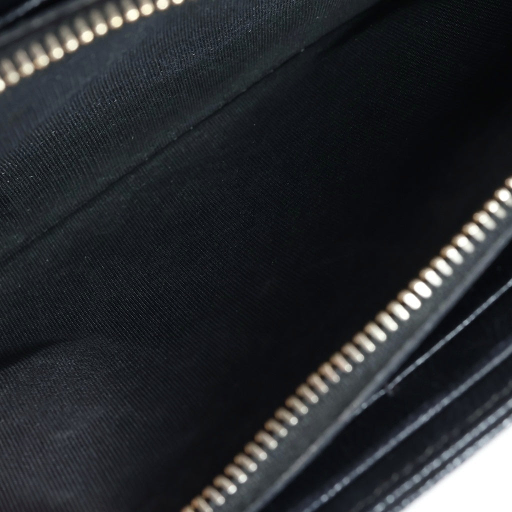 SAINT LAURENT PARIS(サンローランパリ) カサンドラロゴ エンベロープ レザー チェーンショルダーバッグ ブラック ゴールド金具 742920 レディース