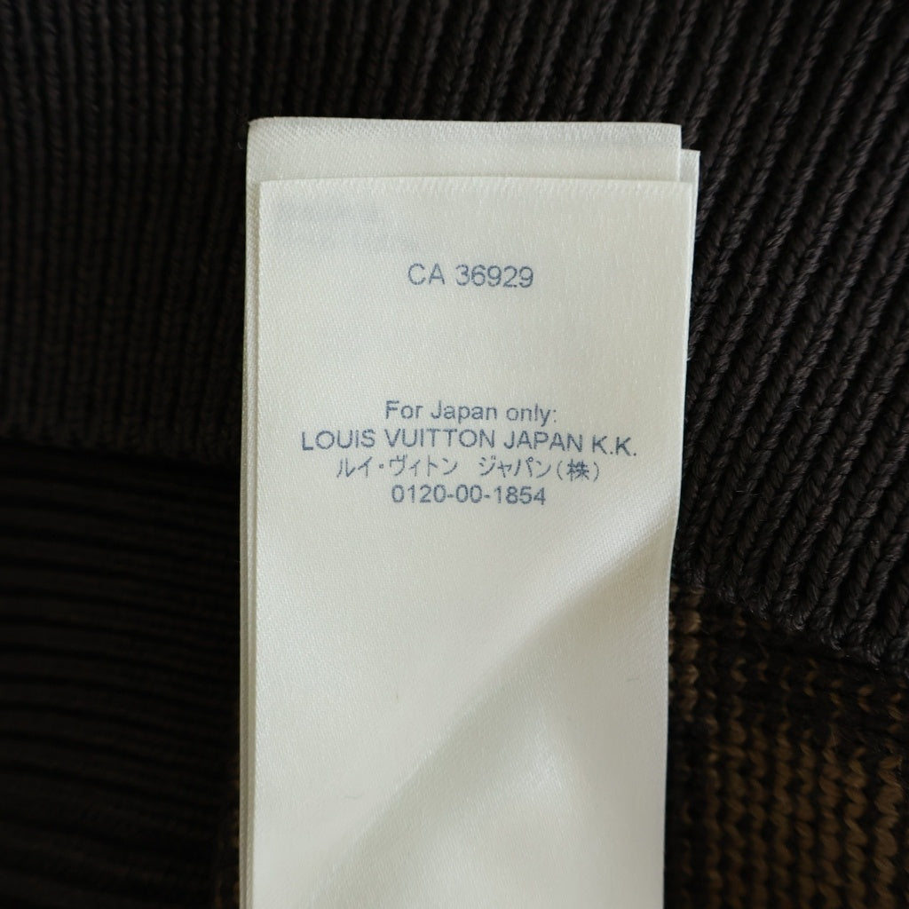 LOUIS VUITTON(ルイヴィトン) 21AW ヴァージルアブロー リブドデニム ダミエジャガード クルーネック 長袖ニット セーター ブラウン RM212 ZLL HLN77W