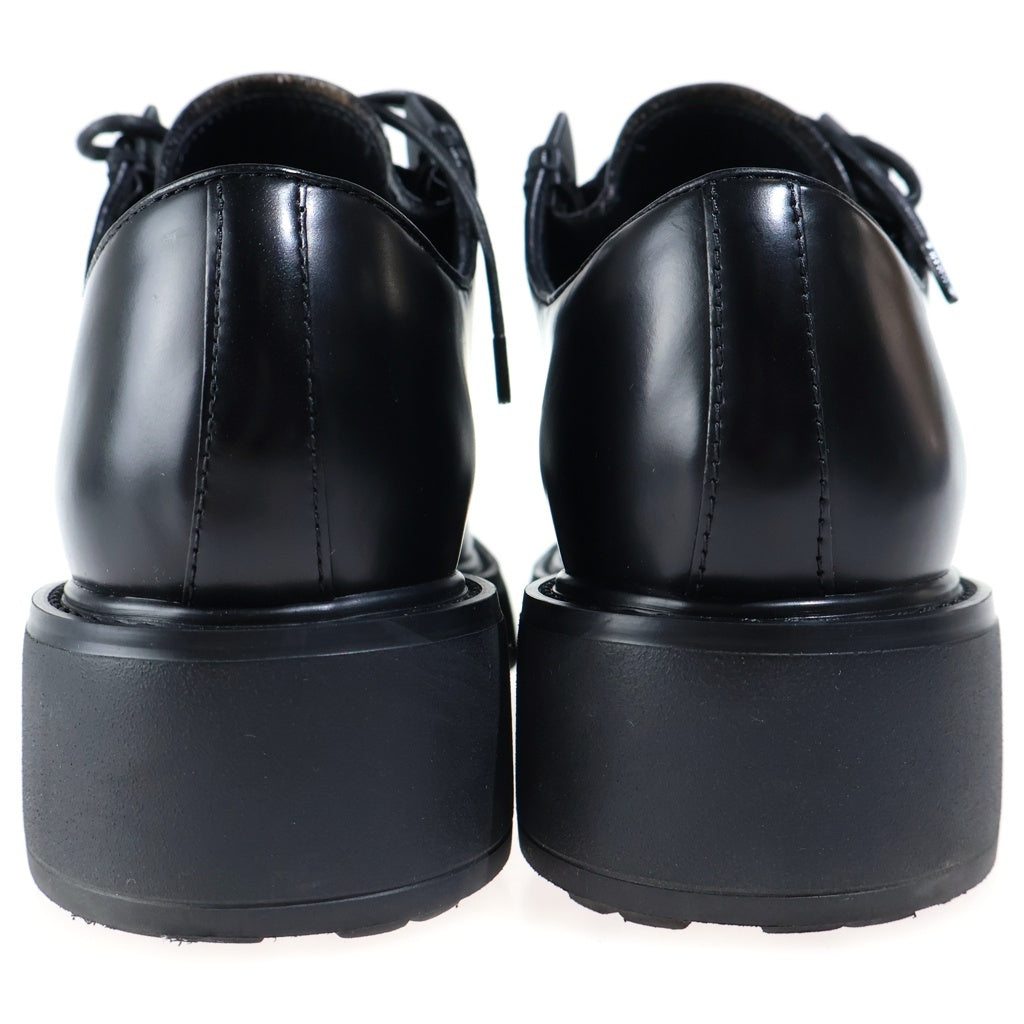 PRADA(プラダ) Diapason Opaque Brushed ダイアパソン ブラッシュドレザー レースアップダービーシューズ ローファー ブラック 2EG421 レディース