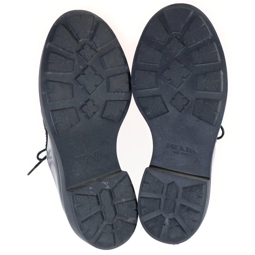 PRADA(プラダ) Diapason Opaque Brushed ダイアパソン ブラッシュドレザー レースアップダービーシューズ ローファー ブラック 2EG421 レディース