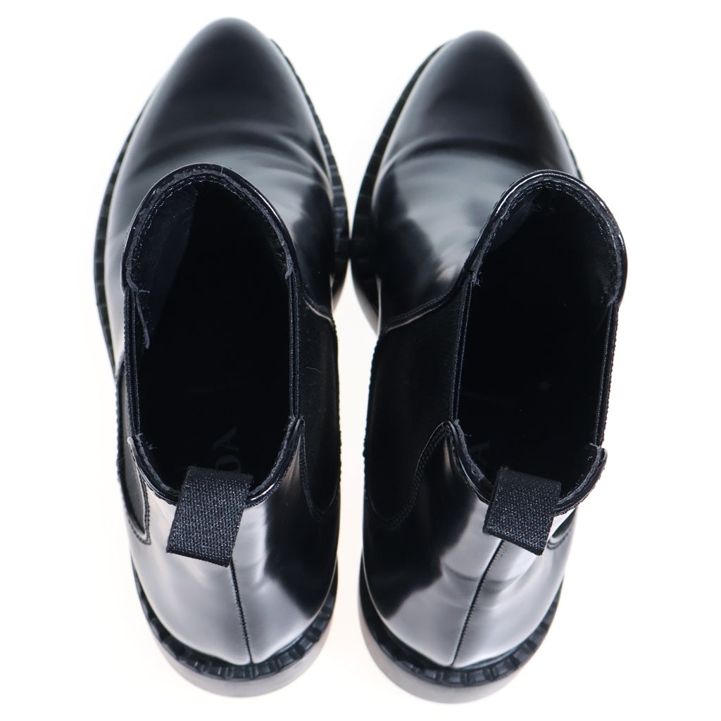 PRADA(プラダ) Brushed Leather Chelsea Boots ブラッシュドレザー サイドゴア チェルシーブーツ ブラック 1T676M レディース