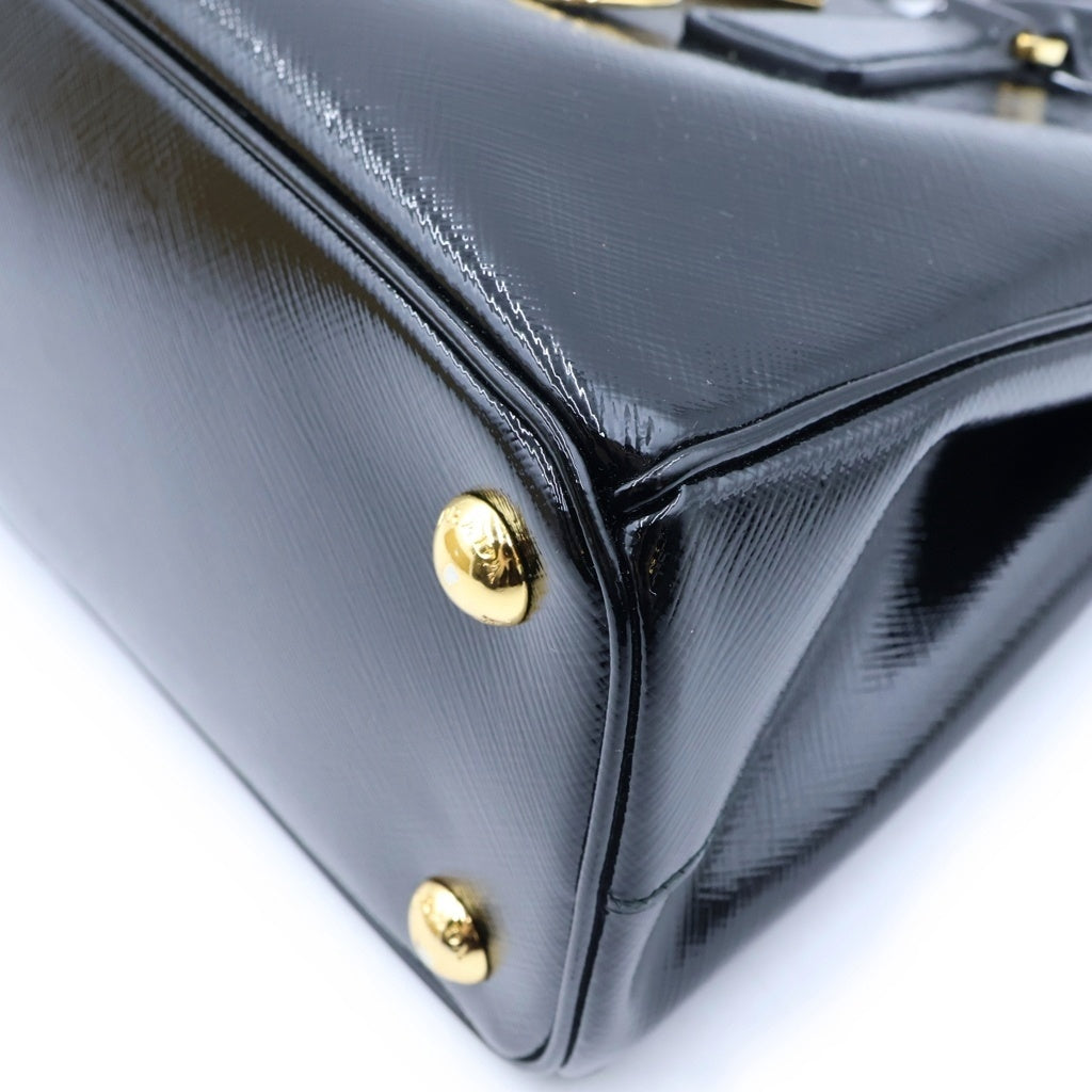PRADA(プラダ) ガレリアミニ ハンドバッグ ショルダーバッグ 2WAY ブラック エナメル BN2316 レディース