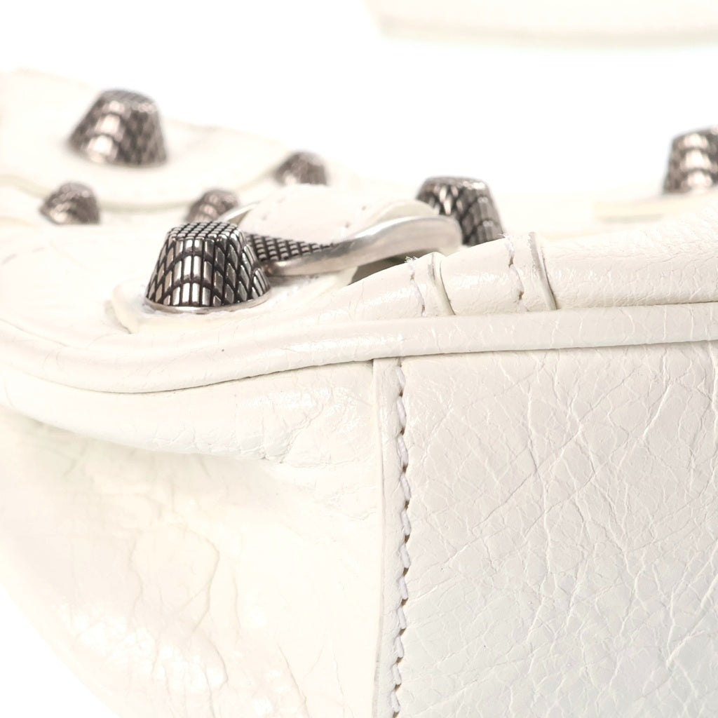 BALENCIAGA(バレンシアガ) ル カゴール XS ショルダーバッグ ホワイト シャイニーカーフスキン 671309 シルバー金具 レディース