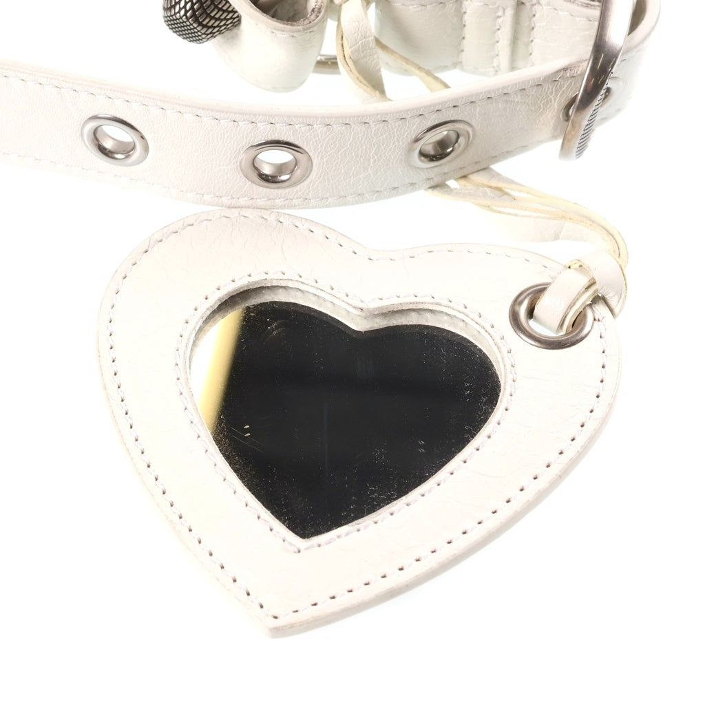 BALENCIAGA(バレンシアガ) ル カゴール XS ショルダーバッグ ホワイト シャイニーカーフスキン 671309 シルバー金具 レディース