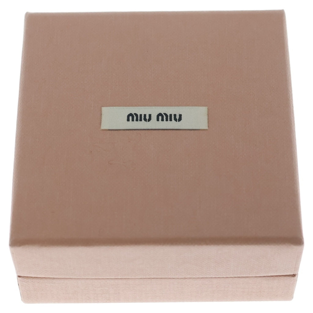 miumiu(ミュウミュウ) パテントレザー ロゴ ヘアクリップ バレッタ ゴールド金具 ホワイト レディース