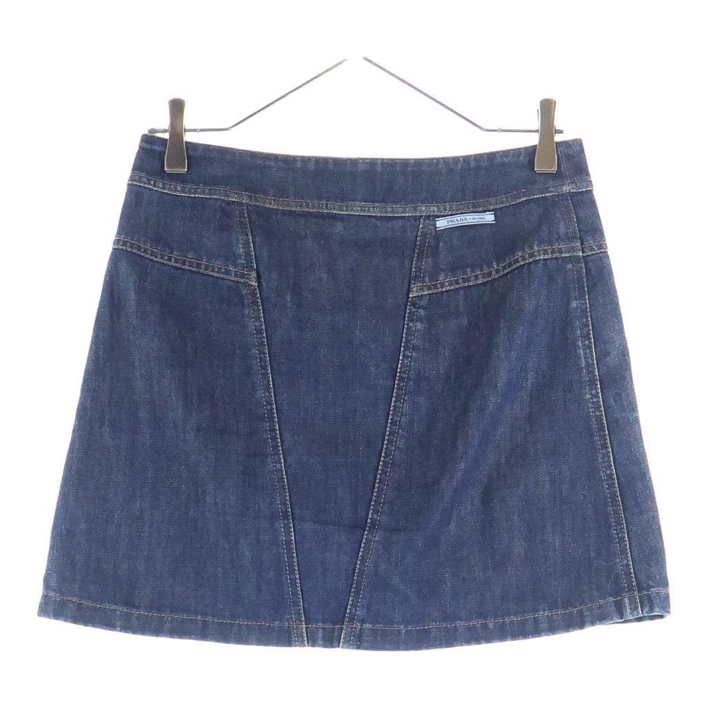 PRADA(プラダ) Side Button Denim Skirt サイドボタンディテール デニムスカート インディゴ GFD100 S181 1MVJ レディース
