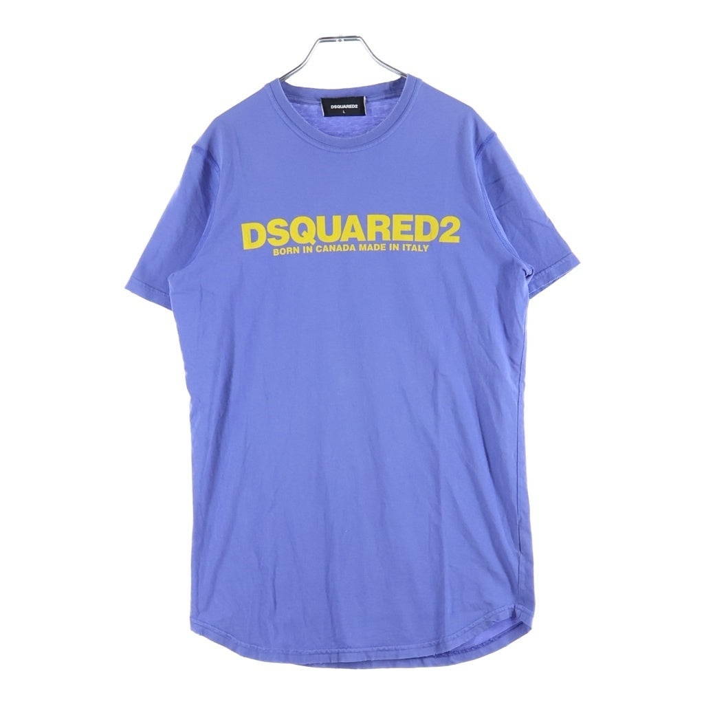 DSQUARED2(ディースクエアード) ロゴプリントクルーネック半袖Tシャツ ブルー