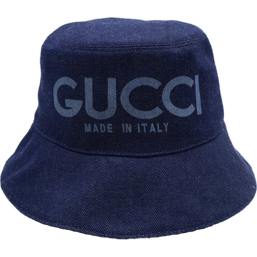 GUCCI(グッチ) レザー デニムバケットハット ネイビー #S 803042 レディース