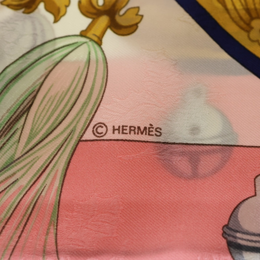 HERMES(エルメス) カレ90 羽飾りと鈴 マルチカラー シルク スカーフ レディース