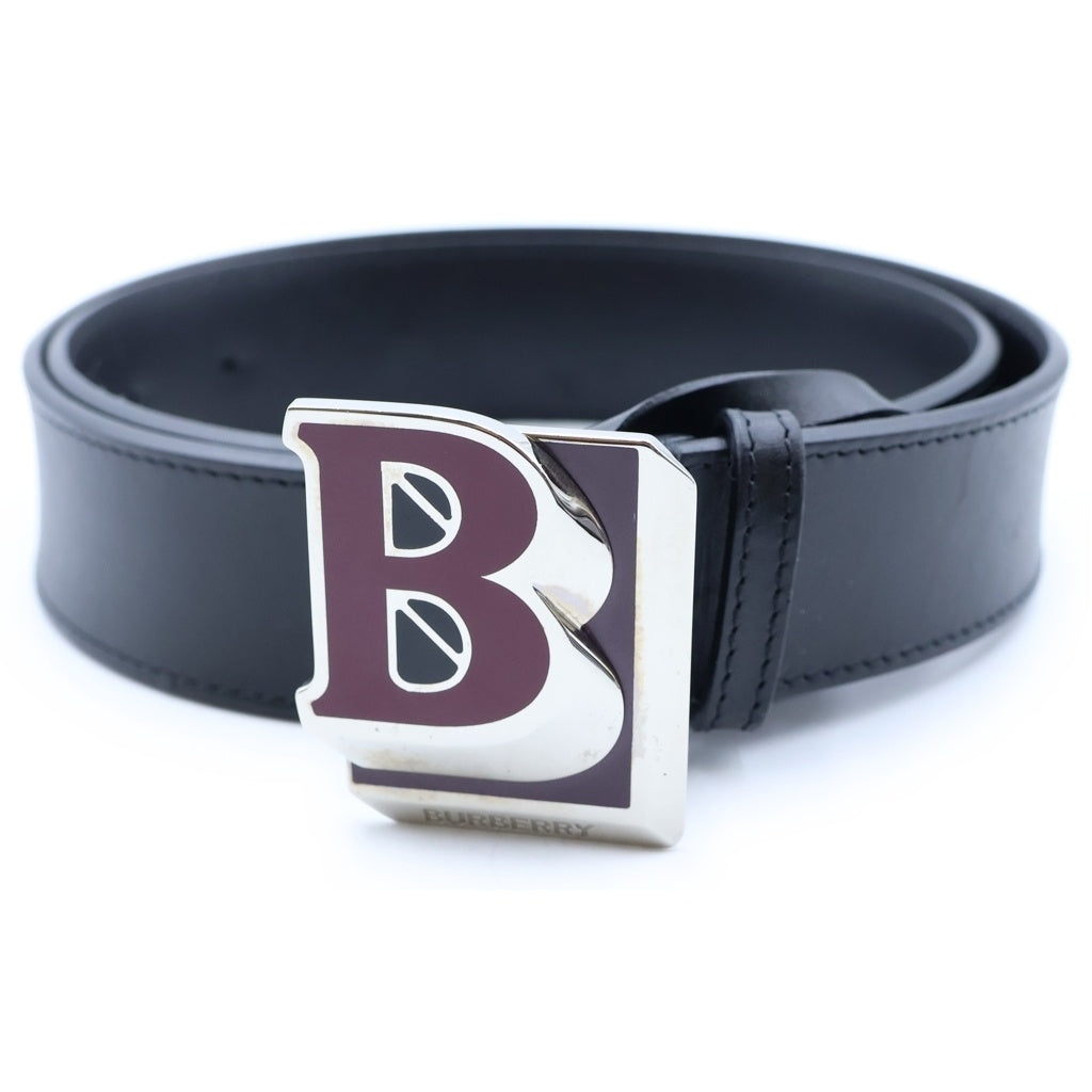 BURBERRY(バーバリー) ■レターグラフィック レザーベルト ブラック×レッド×シルバー #32/80