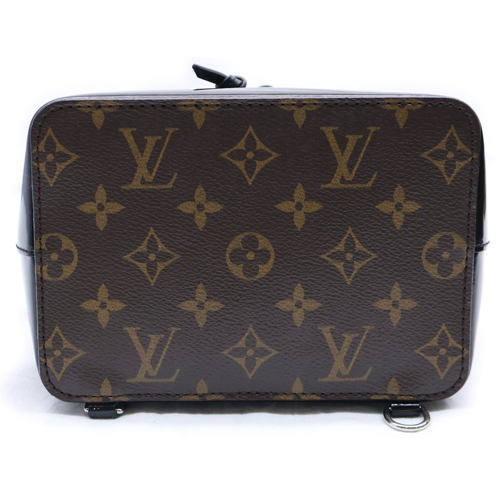 LOUIS VUITTON(ルイヴィトン) モノグラムヴェルニ ホット スプリングス 2WAYハンドバッグ リュックサック バックパック ブラック×ブラウン レザー×パテント M55769 シルバー金具 レディース
