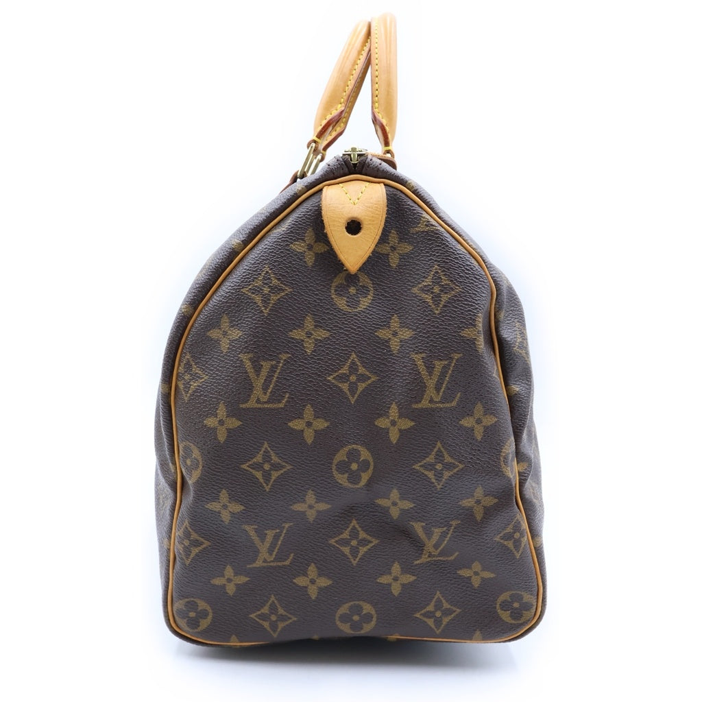 LOUIS VUITTON(ルイヴィトン) モノグラム スピーディ35 ハンドバッグ ボストンバッグ ブラウン レザー×PVC M41524 ゴールド金具 レディース
