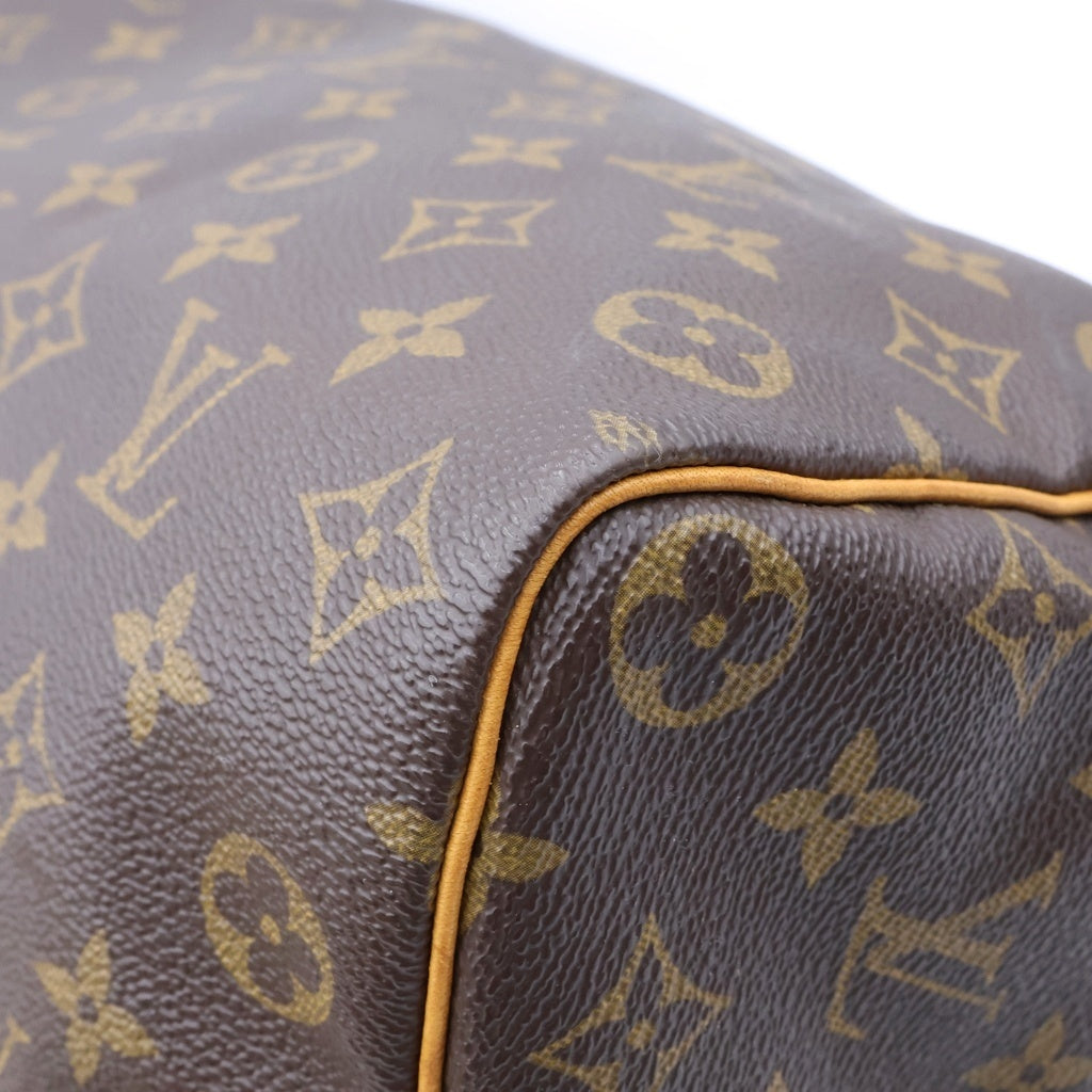 LOUIS VUITTON(ルイヴィトン) モノグラム スピーディ35 ハンドバッグ ボストンバッグ ブラウン レザー×PVC M41524 ゴールド金具 レディース