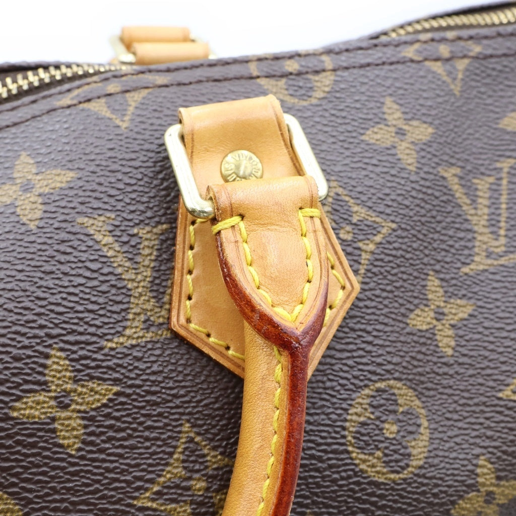 LOUIS VUITTON(ルイヴィトン) モノグラム スピーディ35 ハンドバッグ ボストンバッグ ブラウン レザー×PVC M41524 ゴールド金具 レディース