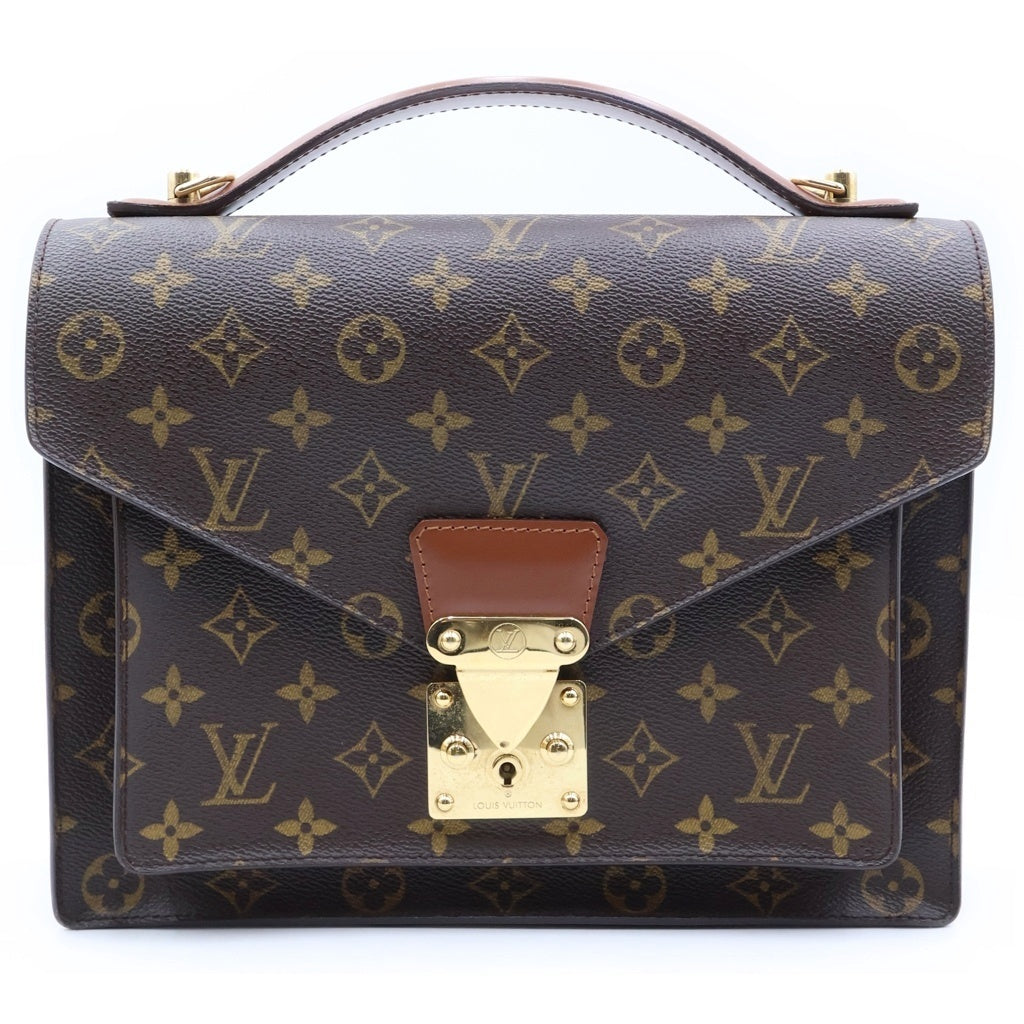 LOUIS VUITTON(ルイヴィトン) モノグラム モンソー28 ショルダーバッグ ブラウン PVCレザー M51185 ゴールド金具 レディース