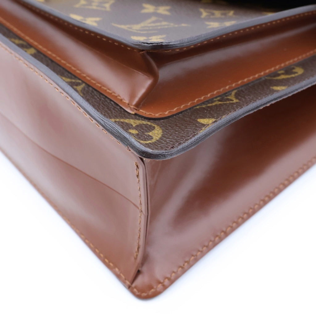 LOUIS VUITTON(ルイヴィトン) モノグラム モンソー28 ショルダーバッグ ブラウン PVCレザー M51185 ゴールド金具 レディース