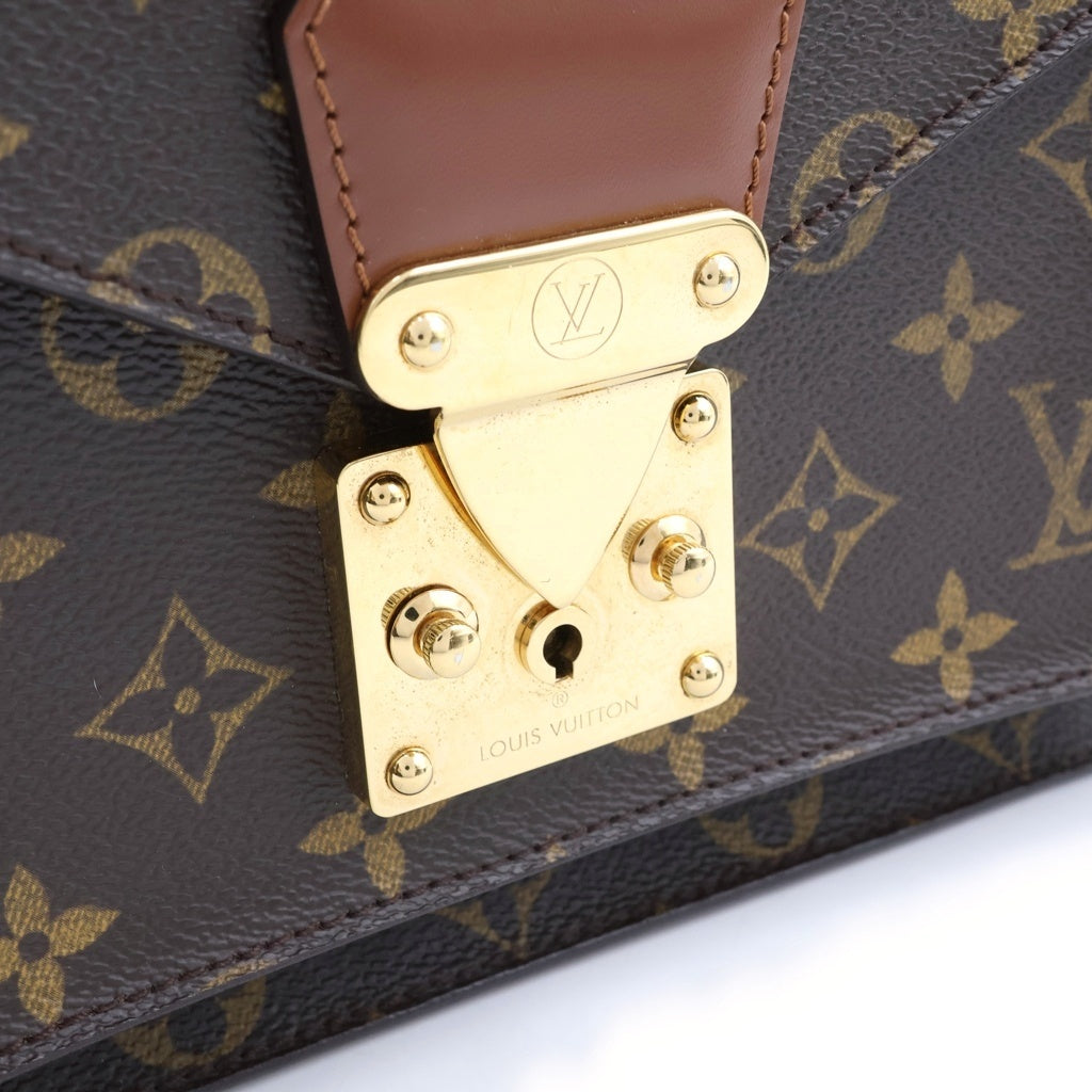 LOUIS VUITTON(ルイヴィトン) モノグラム モンソー28 ショルダーバッグ ブラウン PVCレザー M51185 ゴールド金具 レディース