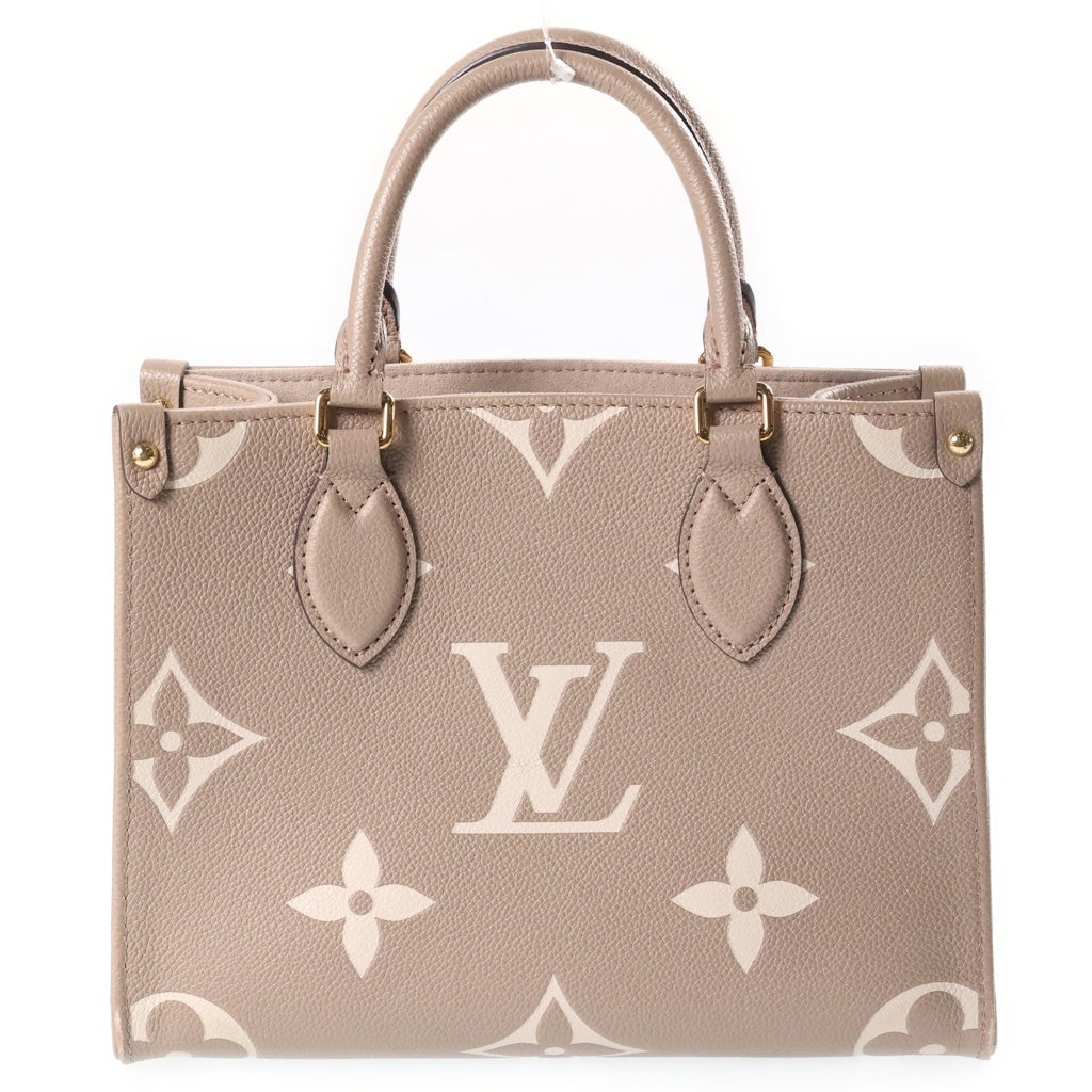 LOUIS VUITTON(ルイヴィトン) モノグラム ジャイアント アンプラント オンザゴーPM トゥルトレール クレーム 2WAYハンドバッグ ショルダーバッグ ベージュ レザー M45779 ゴールド金具 レディース