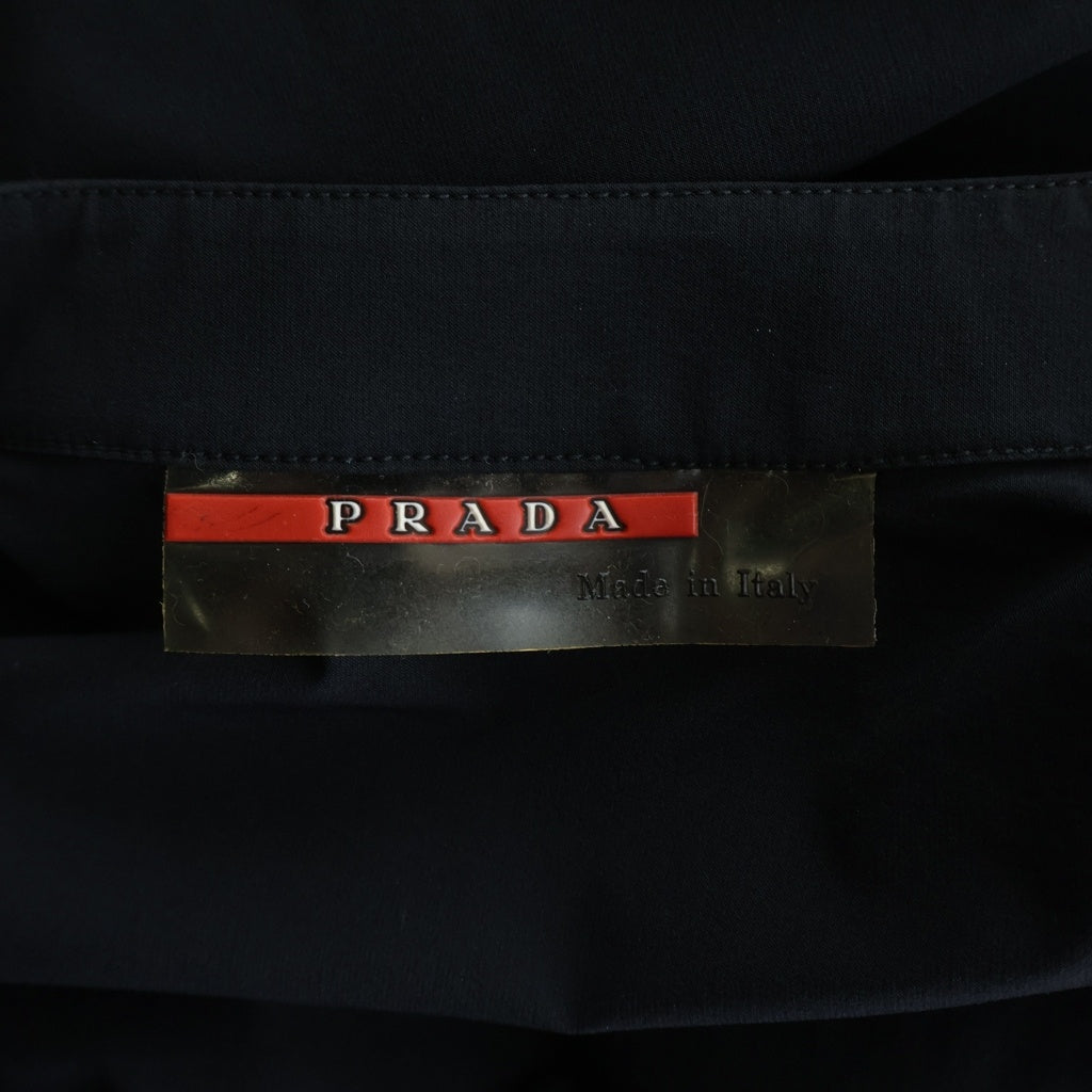 PRADA(プラダ) スポーツライン ラバーロゴ スタンドカラー ジップアップ ナイロン ベスト ブラック レディース