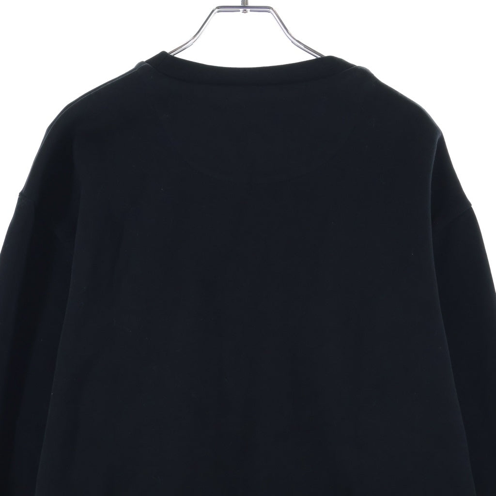PRADA(プラダ) 25SSトライアングルロゴプレート テクニカルコットン プルオーバー スウェット トレーナー ブラック UJL90B
