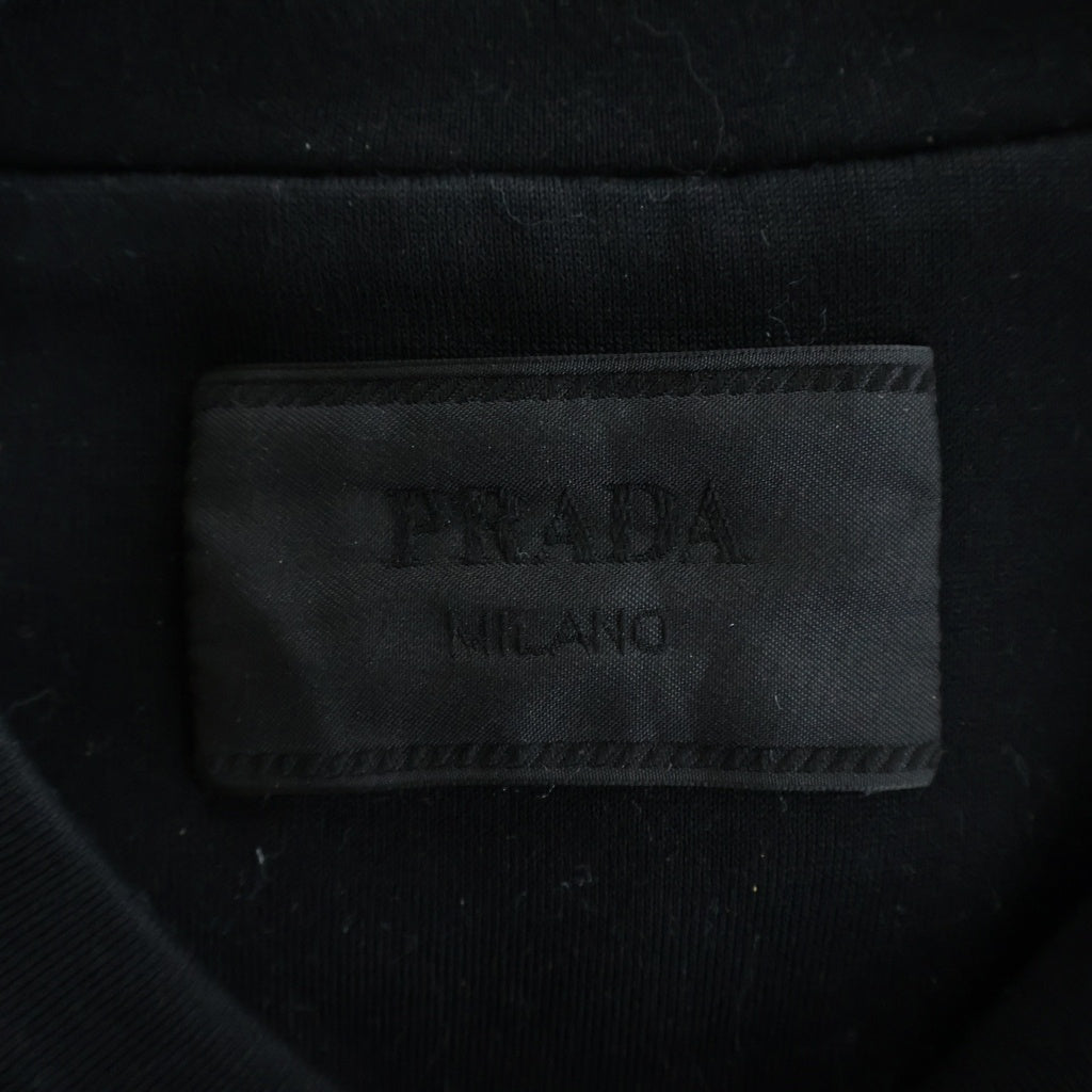 PRADA(プラダ) 25SSトライアングルロゴプレート テクニカルコットン プルオーバー スウェット トレーナー ブラック UJL90B
