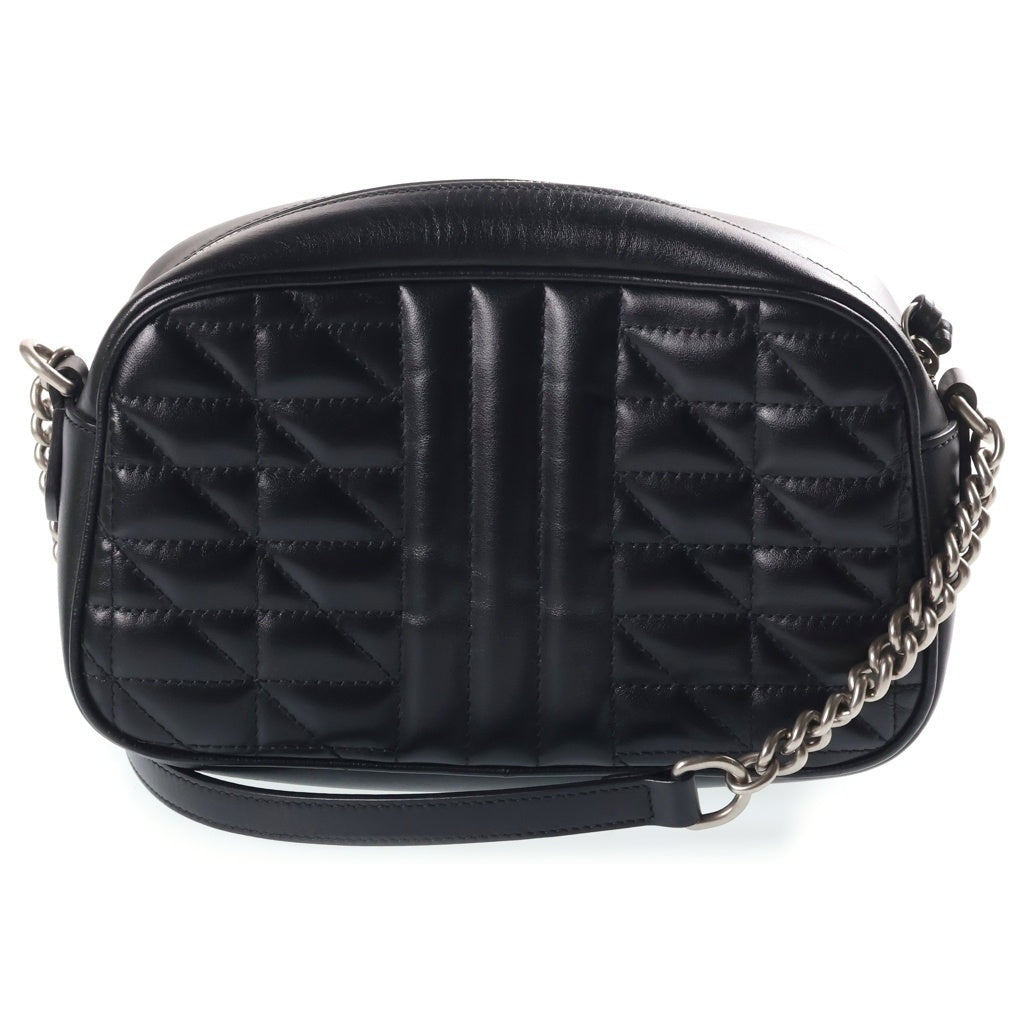 GUCCI(グッチ) GGマーモント チェーンショルダーバッグ ブラック レザー 447632 シルバー金具 レディース