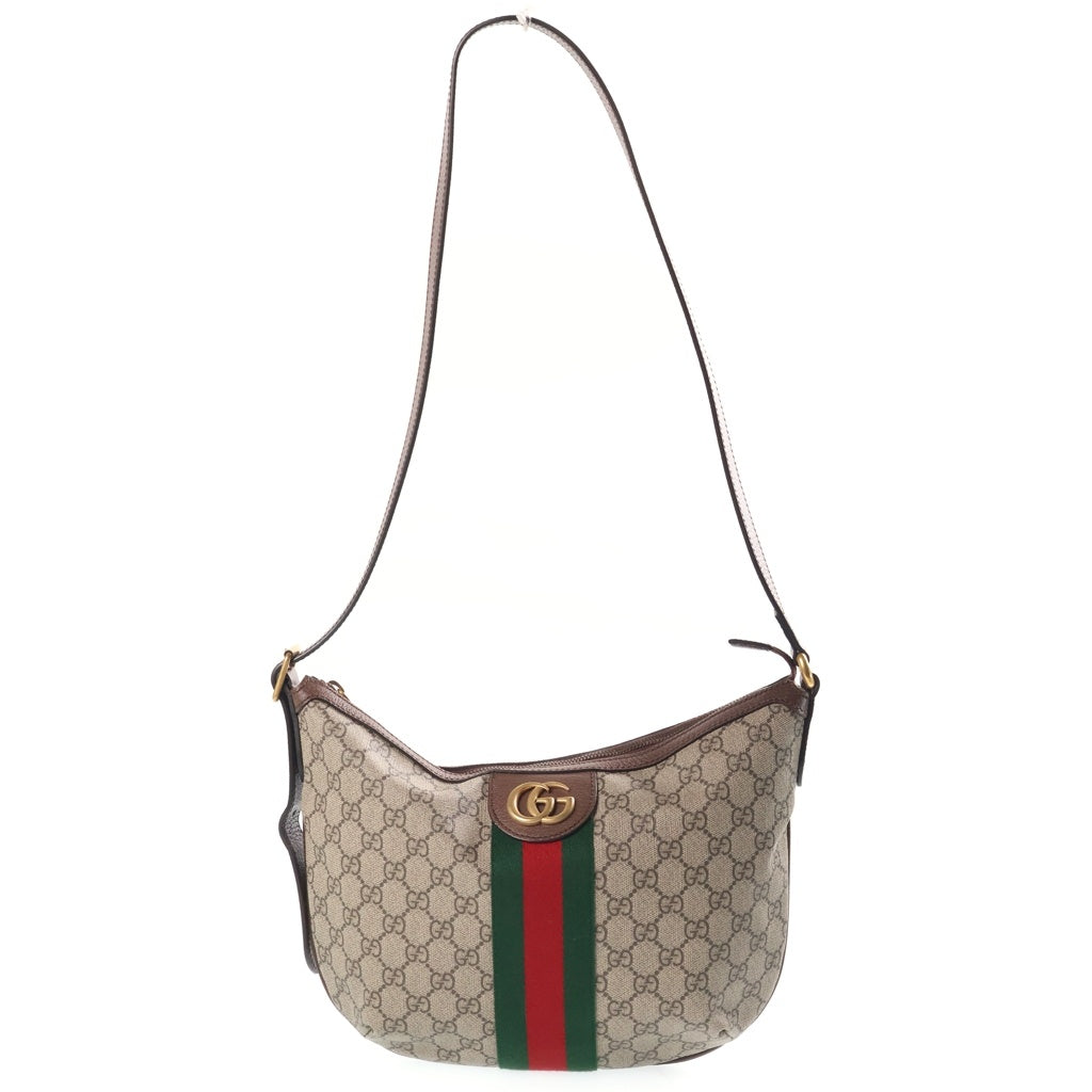 GUCCI(グッチ) オフィディア GGマーモント シェリーライン ショルダーバッグ ハンドバッグ ベージュ×ブラウン PVC×レザー 598125 レディース