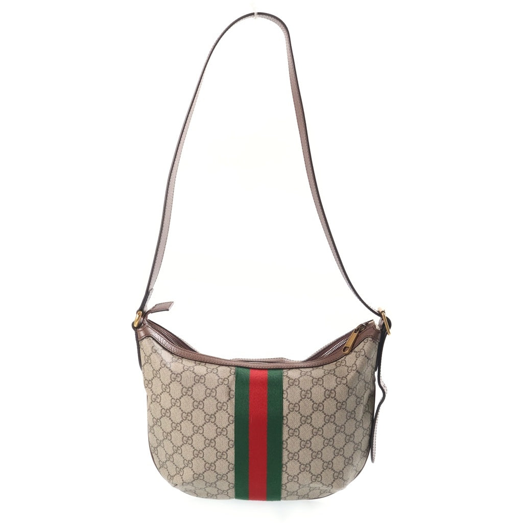 GUCCI(グッチ) オフィディア GGマーモント シェリーライン ショルダーバッグ ハンドバッグ ベージュ×ブラウン PVC×レザー 598125 レディース
