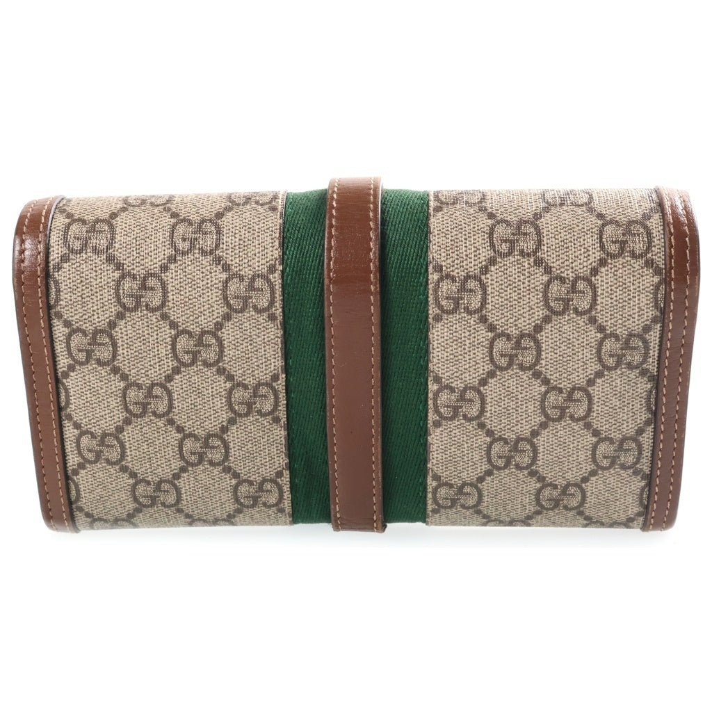 GUCCI(グッチ) GGマーモント ジャッキー1961 チェーンショルダーバッグ ウォレット ブラウン レザー×PVC 652681 ゴールド金具 レディース