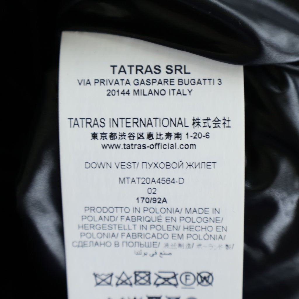TATRAS(タトラス) POSEIDONE フーデッドナイロンダウンベスト ブラック #02 MTAT20A4564-D