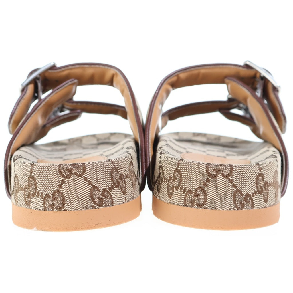 GUCCI(グッチ) GGキャンバス ストラップ付き スライドサンダル シューズ ロゴ ベージュ 658020