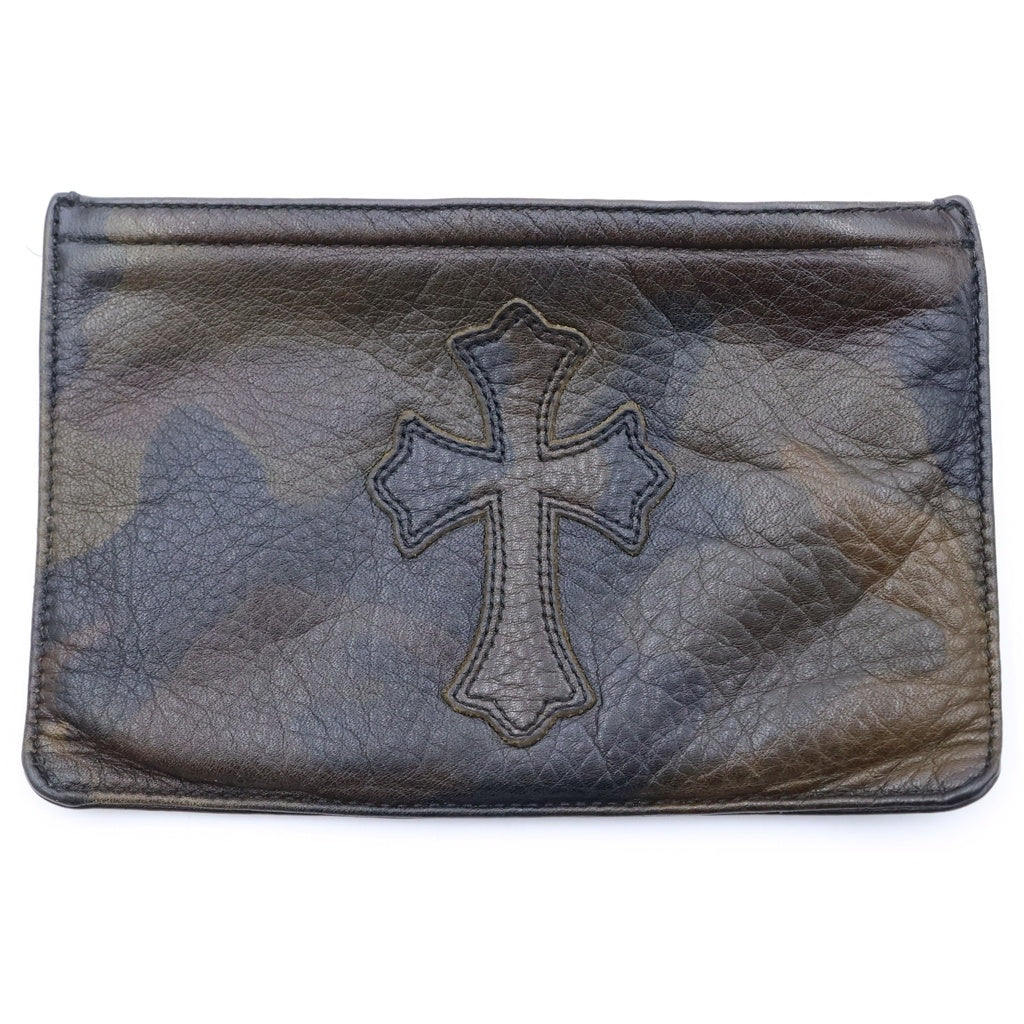 CHROME HEARTS(クロムハーツ) ZPR CHNG PURSE2 ジッパーチェンジパース クロスパッチ レザーコインケース ブラウン