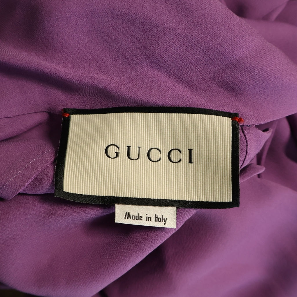 GUCCI(グッチ) ■2018 3 ボウタイ長袖ブラウス パープル #36 WJ0 443490 ZHS18 5029 レディース