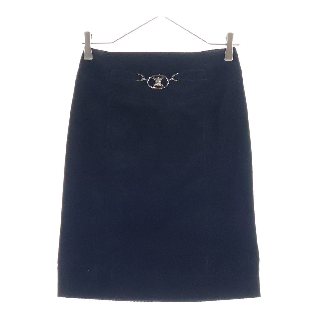 CELINE(セリーヌ) ■トリオンフバックル コーデュロイ スカート ブラック #34 レディース