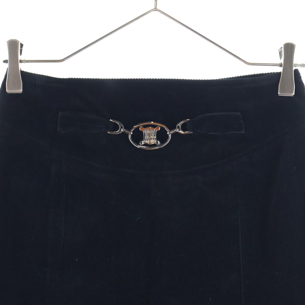 CELINE(セリーヌ) ■トリオンフバックル コーデュロイ スカート ブラック #34 レディース