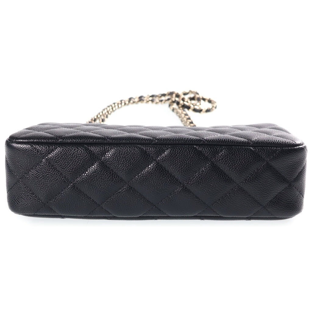 CHANEL(シャネル) マトラッセ キャビアスキン チェーンクラッチ ショルダーバッグ ブラック ゴールド金具 AP4704 シール レディース