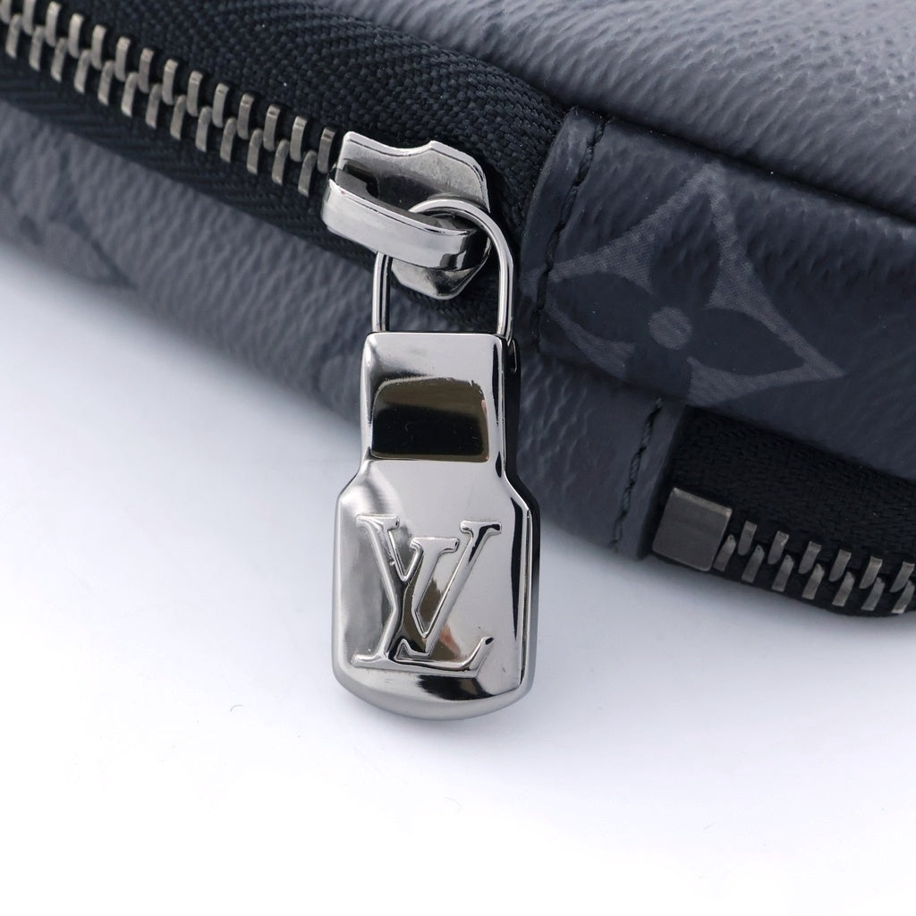 LOUIS VUITTON(ルイヴィトン) モノグラムエクリプス リバース ダブルフォン ショルダーバッグ ブラック×グレー PVCレザー M69534 シルバー金具 レディース