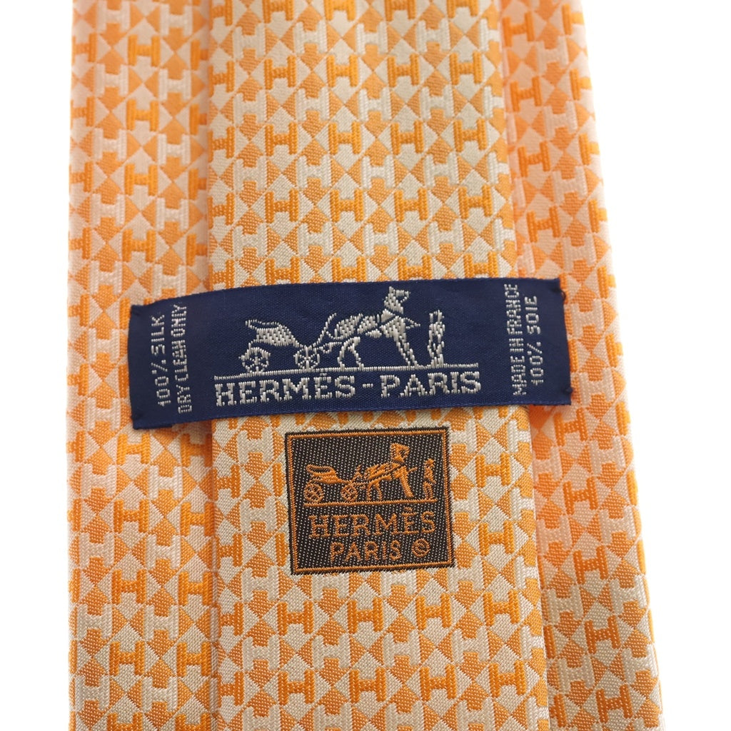 HERMES(エルメス) ネクタイ Hロゴ シルク オレンジ