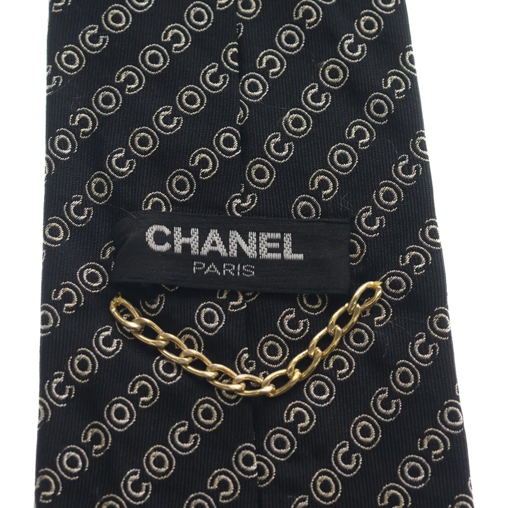 CHANEL(シャネル) ネクタイ CC柄 シルク ブラック