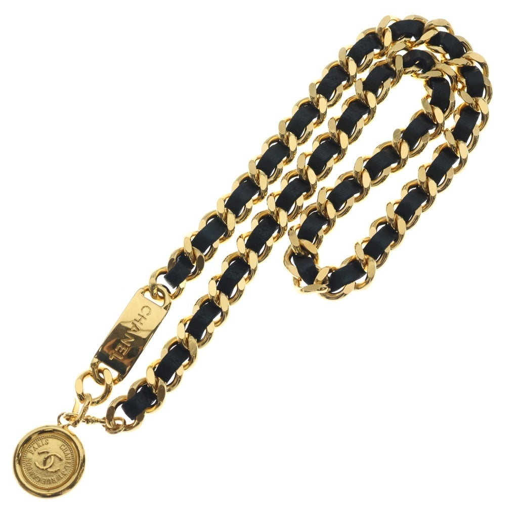 CHANEL(シャネル) ココマーク カンボン チェーンベルト ゴールド/ブラック レディース