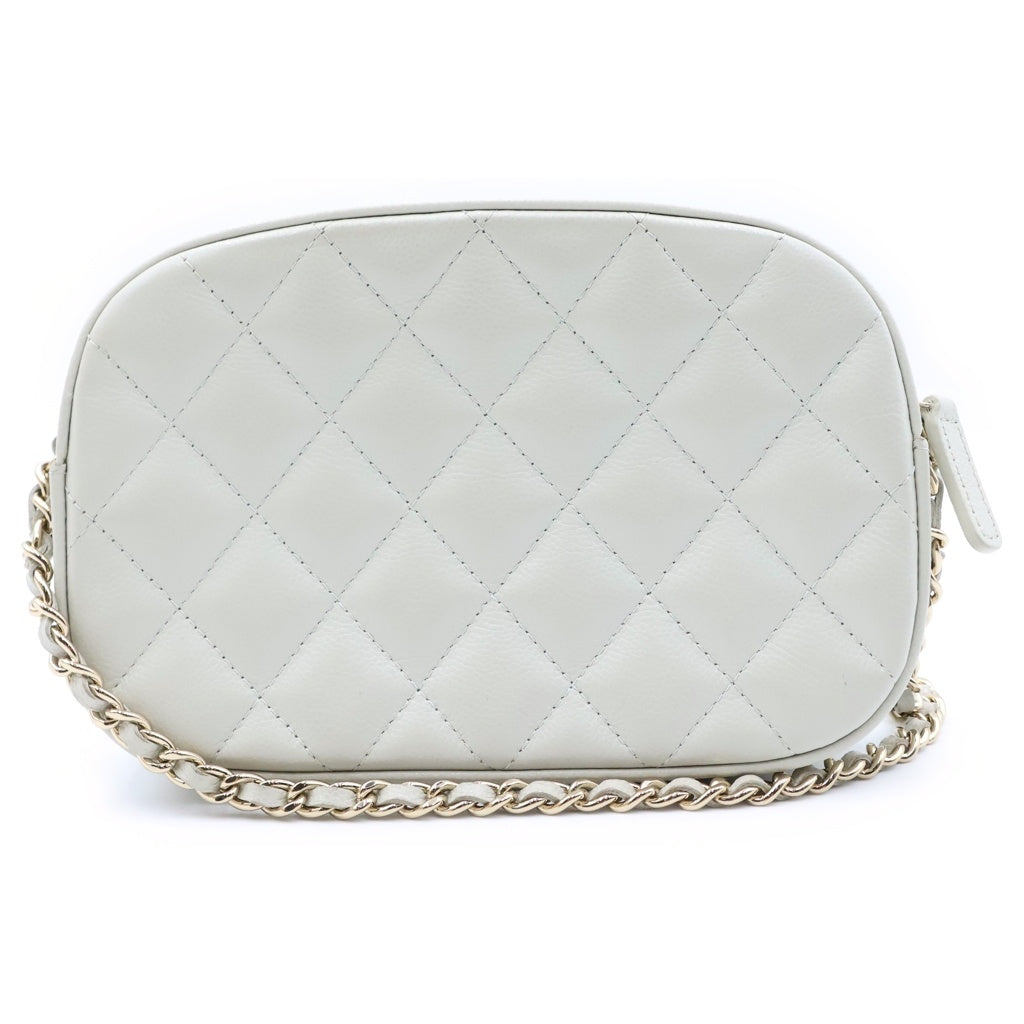 CHANEL(シャネル) ココマーク チェーンウォレット カメラバッグ ショルダーバッグ ホワイト キャビアスキン ゴールド金具 シール有 AP3998 レディース