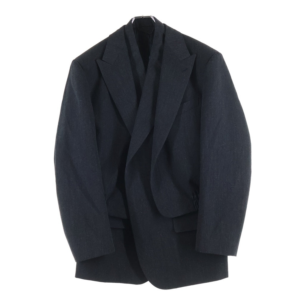 【レア】ルイヴィトン⭐︎テーラードジャケットチェーン付きLV総柄ブラックサイズ52 LOUIS VUITTON(ルイヴィトン) 19AW layered Tailored Jacket